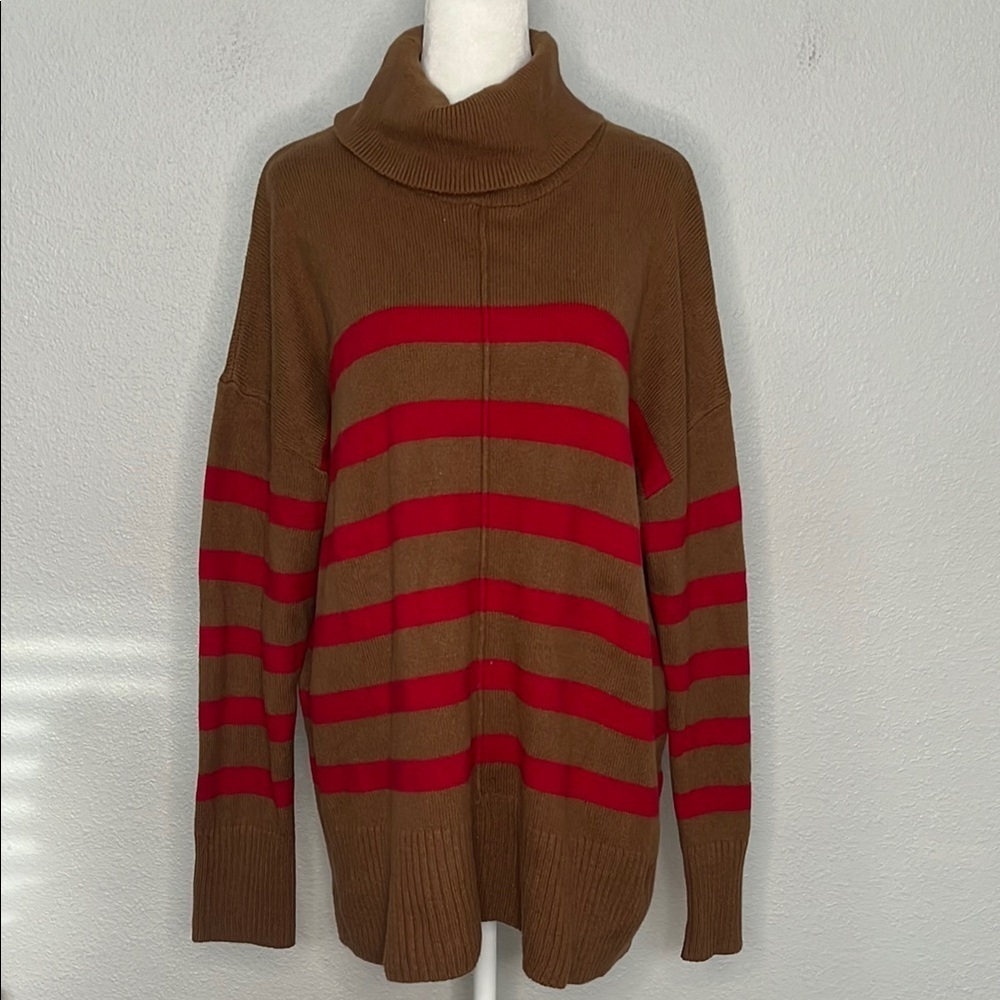 Banana Republic Factory Turtleneck Sweater Striped Size Large